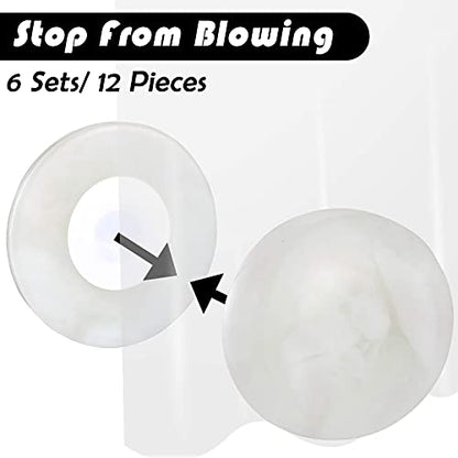 Blulu 12 Pcs/6 Pairs Shower Curtain Weights Bottom Magnetic Heavy Duty Weights Outdoor Waterproof Magnet Curtain Liner Clip for Window Drapery Tablecloth Flag to Stop from Blowing(White)