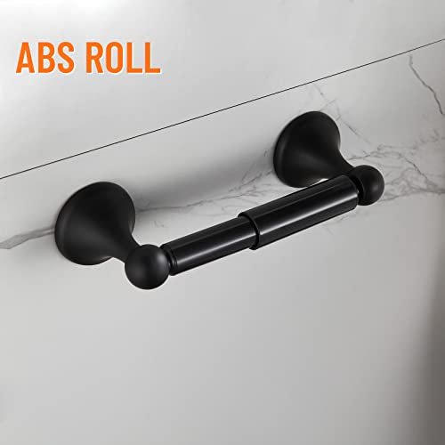 BGL Bathroom Accessory Set, Matte Black Adjustable Expandable Towel Bar 4-Piece Bathroom Hardware Set Wall Mounted Robe Hook Toilet Paper Holder Towel Ring Towel Bar - color: Matte Black
