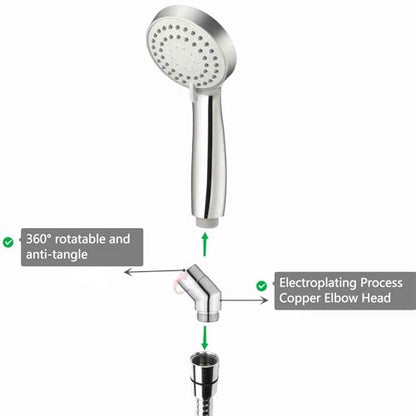 Shower Head Adapter,Solid Brass 135 Degree Shower Elbow Adapter,G1/2" Showers Head Extension Arm Connector (Chrome) (spinable)
