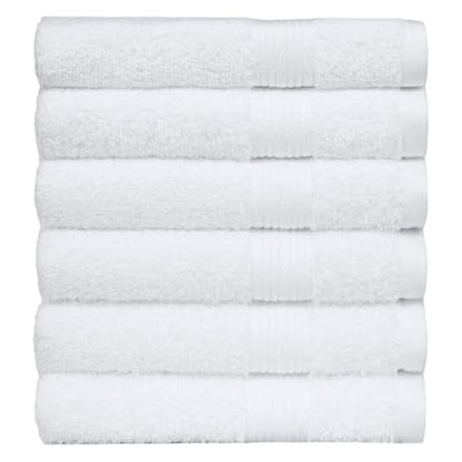 Amazon Basics 100% Cotton Hand Towels, Fade-Resistant, Soft and Absorbent, 16 x 26 inches, White, 6-Pack - color: White, size: Hand Towel (Pack of 6), style: Classic