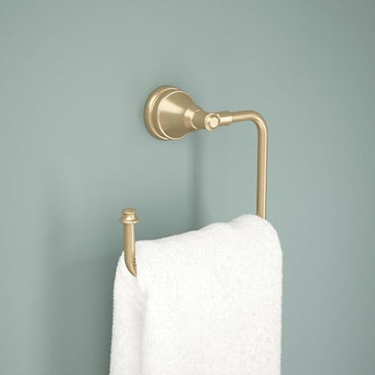 Delta Mylan (1-Pack) Hand Towel Holder Champagne Bronze Towel Racks for Bathroom Wall Square Towel Ring Holder for Bath Towel Hanger for Kitchen, Bathroom Accessories MYN46-CZ