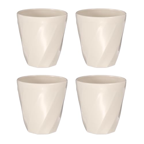 uxcell 4 Pcs Simple Toothbrush Cup, 13.5 OZ Reusable Bathroom Tumbler, 2.2 x 3.5 Unbreakable Plastic Cups for Storing Toothpaste Makeup Brush Holder Water Beverages Combs, Beige - color: Beige