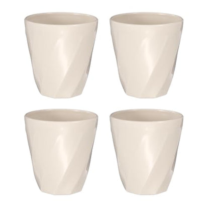 uxcell 4 Pcs Simple Toothbrush Cup, 13.5 OZ Reusable Bathroom Tumbler, 2.2 x 3.5 Unbreakable Plastic Cups for Storing Toothpaste Makeup Brush Holder Water Beverages Combs, Beige - color: Beige