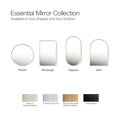 Kohler Essential 30 in. W x 45 in. H Rectangular Framed Wall Mount Bathroom Vanity Mirror in Moderne Brushed Gold - color: Modern Brushed Gold, size: 45"L x 30"W, style: Rectangle