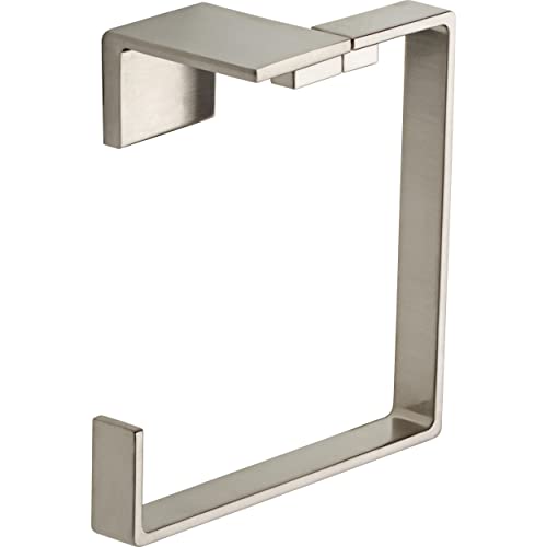 Delta Hand Towel Holder | Square Brilliance Stainless Steel Ring for Hanging Towels in Kitchen, Bathroom | Vero Accessories - color: Stainless Steel, size: 5.00 x 9.00 x 10.00 inches