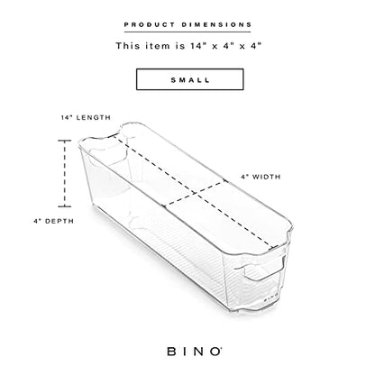 BINO | Stackable Storage Bins, Small - 2 Pack | THE STACKER COLLECTION | Clear Plastic | Built-In Handles | BPA-Free | Containers for Organizing Kitchen Pantry | Multi-Use Organizer - size: Small