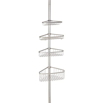 mDesign 0391MDBA Bathroom Shower Storage Constant Tension Corner Pole Caddy