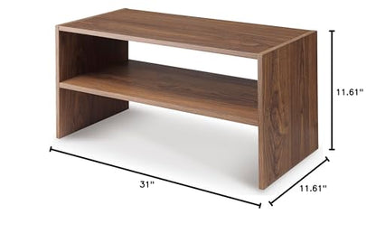 Whitmor Wood Stackable 2-Shelf Shoe Rack, Walnut, 31 inches，2 Pack - color: Brown, size: 31 INCH X2