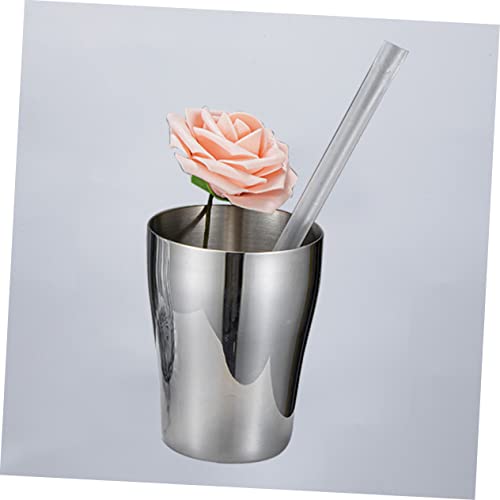 PRETYZOOM Stainless Steel Tooth Mug Rinsing Cup for Brushing Teeth Reusable Mouthwash Cup Unique Design for Home Couples Impact Resistant Easy to Clean