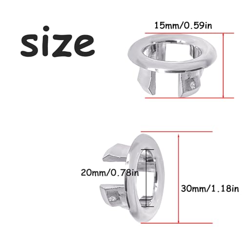 4 Pcs Sink Overflow Ring, Bathroom Overflow Drain Cover, Round Basin Cover,Basin Sink Round Hole Insert in Cap for Home,Sink,Bathroom,Kitchen - color: 4 Pcs Silver