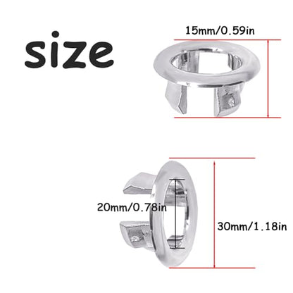 4 Pcs Sink Overflow Ring, Bathroom Overflow Drain Cover, Round Basin Cover,Basin Sink Round Hole Insert in Cap for Home,Sink,Bathroom,Kitchen - color: 4 Pcs Silver