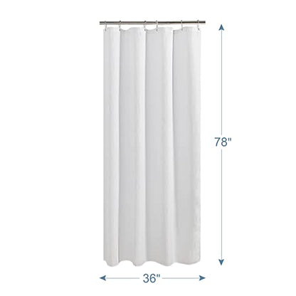 AmazerBath Waffle Shower Curtain White, Stall Shower Curtain 36x78 Inches, 240GSM Heavy Duty Fabric, Hotel Quality, Bathroom Accessories - color: White, size: 36"W x 78"L (Pack of 1)