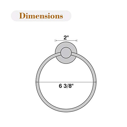 2 Pack Polished Chrome Towel Ring | Hand Towel Holder for Bathroom Wall Mounted, Durable 304 Stainless Steel, Modern Style - color: Polished Chrome