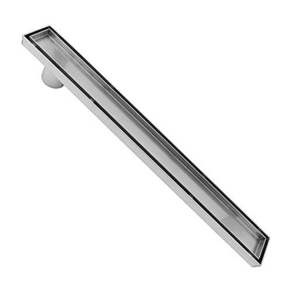 ZOIC Linear Stealth Tile Insert Floor Grate Bathroom Shower Waste Drain 304 Stainless Steel Side Outlet 35.43 Inches (900MM) - size: 35.43''(900MM)