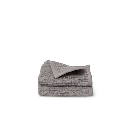 BOLL & BRANCH Turkish Ribbed Washcloth Set, Stone | Set of 2 - 100% Organic Turkish Cotton - Soft Absorbent Luxury Spa Washcloths, Ribbed Texture - Quick Dry Bathroom Essentials - color: Stone, style: Turkish Ribbed