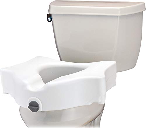 NOVA Toilet Seat Riser – Adds 5” Height, Raised Toilet Seat with ON/Off Front Lock, Fits Standard & Elongated Toilets, Supports up to 300 lb Capacity, Bathroom Safety Aid for Seniors - style: Without Arms
