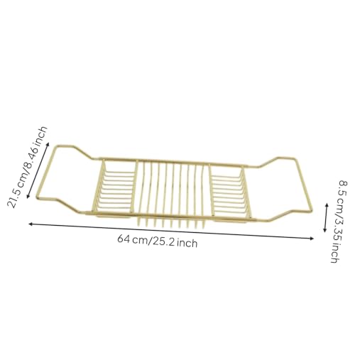 Bathtub Rack Adjustable Bathtub Tray Rust Resistant Bath Tray for Home Spa, Imitation Gold Plated Stainless Steel Bathroom Rack Without Book Holder - style: Imitation Gold Plated Stainless Steel Bathroom Rack Without Book Holder