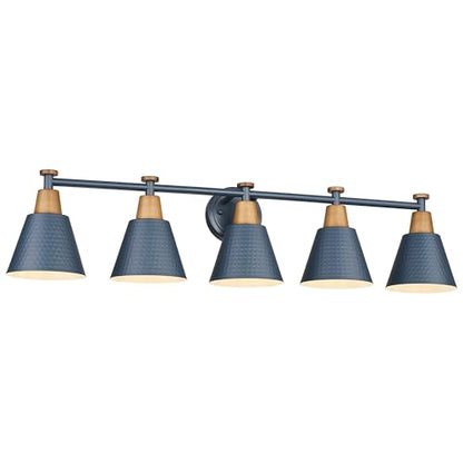FEMILA 5 Light Bathroom Vanity Light, 37.4" Bathroom Lighting Fixtures Over Mirror, Blue Finish, E26 Base, 4FG59B-5W Blue - color: Navy Blue, size: 37"