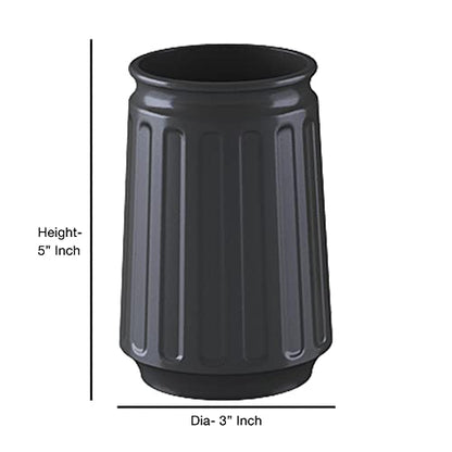 nu steel Metal Black Rust Resistant Tumbler Cup for Bathroom Vanity Countertops for Rinsing, Drinking, Storing Dental Accessories and Organizing Makeup Brushes, Eye Liners