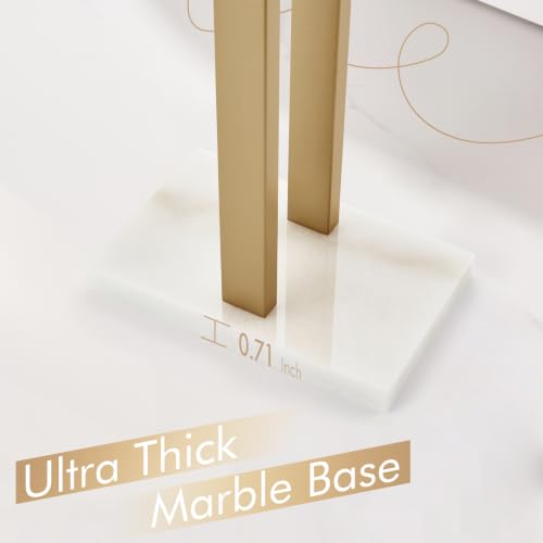 KOKOSIRI Hand Towel Bars Standing Towel Racks with Marble Base for Bathroom Kitchen Vanity Countertop, Champagne Bronze Stainless Steel 15.7'' Height THS0001-SM-CPG - color: Champagne Bronze, size: 2-Bar