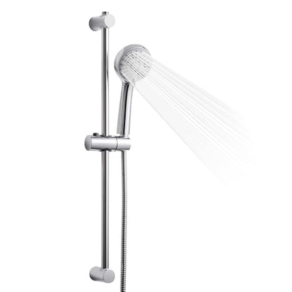 OFFO Shower Slide Bar Combo, Adjustable 21 in Slide Bar with 3-Mode Round Handheld Shower Head and 60 in Stainless Steel Hose, Screw Wall Mounted, Chrome Finish - style: Round 21" Slide Bar & 60" Hose