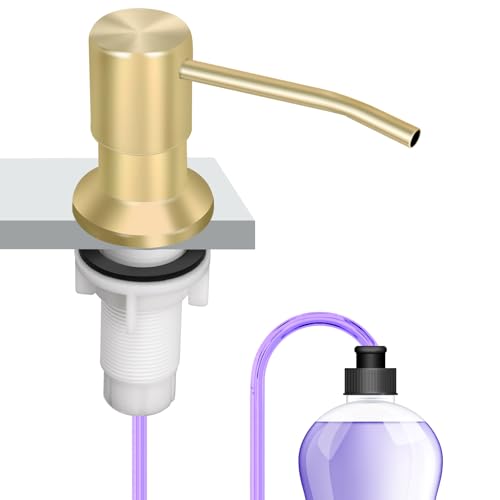 Soap Dispenser Kitchen Sink, Sink Soap Dispenser, 47" Extension Tube kit, Dish Soap Dispenser Pump, No Need More Refills (Gold) - color: Golden