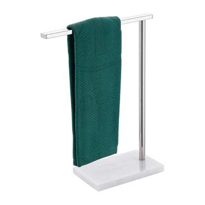 Towel Holder Chrome for Bathroom Vanity Countertop 1-Tier Towel Rack Stand with Heavy Marble Base Thicken Steady, Polished Stainless Steel AN7002CH - color: Polished Chrome, size: 1-Bar