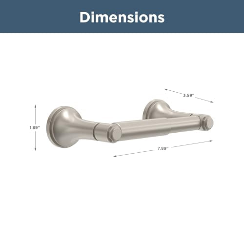 Franklin Brass Brushed Nickel Spring Loaded Toilet Paper Holder, Traditional Wall Mount Toilet Paper Storage - Woodruff WDRF50-SN - color: Satin Nickel