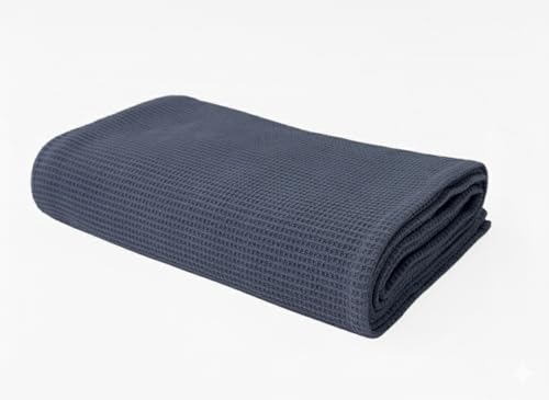 Waffle Bath Towel, 30.5x58 INCHES, 100% Natural Organic Cotton, GOTS Certified (Folkstone Grey) Super ABSORBANT & Quick Dry, NO SOFTENERS, Environment Friendly - color: Folkstone Grey