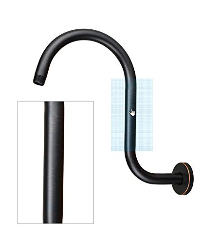 Purelux Goose Neck Shower Arm Made of Stainless Steel, Oil Rubbed Bronze Showerhead Extension - color: S- Oil Rubbed Bronze