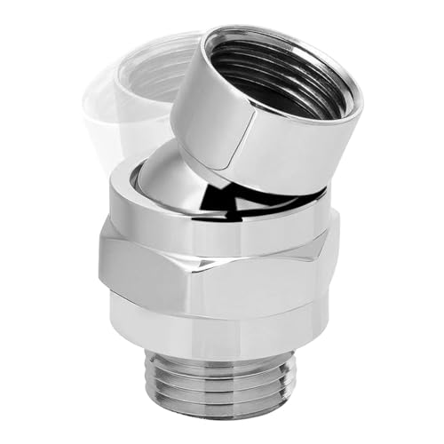 Shower Head Swivel Ball Adapter,Solid Brass Universal Head Connector,Shower Swivel Adapter,Shower Arm Adapter for Flexible Positioning(Electroplated version) - color: Electroplated version