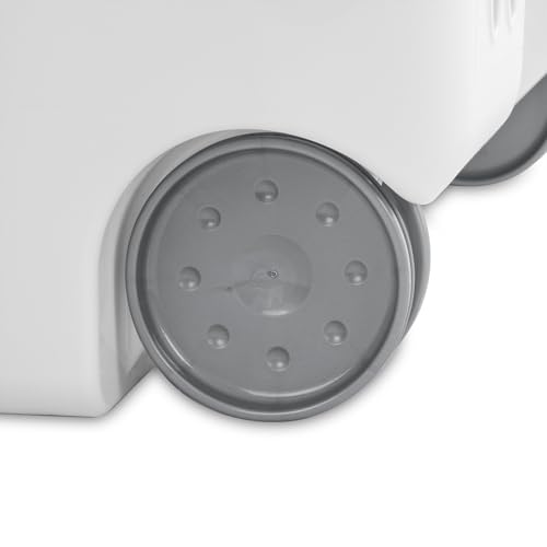 Wheeled Plastic Laundry Hamper,Ultra Wheeled Design Clothes Laundry Basket,Extra Large 135L Pull Handle & Side Grips Plastic Ventilated Clothes Basket for Home, Dorm, or Apartment