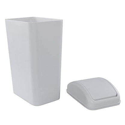 14 L / 3.3 Gallon Swing Trash Can, Slim Trash Bin, Light Grey | For Narrow Space at Home