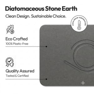 Stone Bath Mat, Non-Slip Quick-Dry, 2 Coasters Included