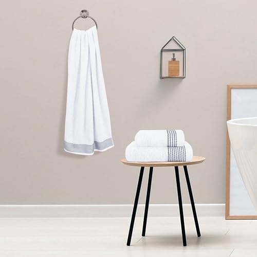 Ultra Soft 3 Pack Cotton Towel Set, Contains a Bath Towel 28x55 inch, a Hand Towel 16x24 inch & a Wash Coth 12x12 inch, Ideal Everyday use, Compact & Lightweight - White - color: White, size: 3 Pack Set