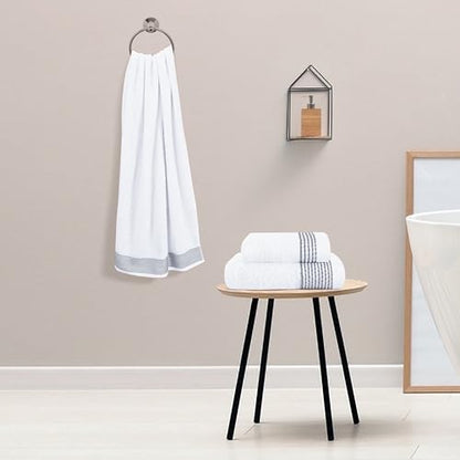 Ultra Soft 3 Pack Cotton Towel Set, Contains a Bath Towel 28x55 inch, a Hand Towel 16x24 inch & a Wash Coth 12x12 inch, Ideal Everyday use, Compact & Lightweight - White - color: White, size: 3 Pack Set