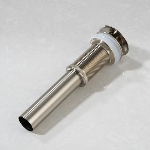 Pop-up Bathroom Sink Drain Stopper Without Overflow for Vessel Sink Lavotory Vanity, D01 (Brushed Nickel) - color: Brushed Nickel