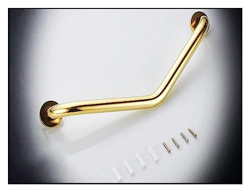 Grab Rails Bath Wall Attachment Handrails Rails Curved Brass Grab Bar,Wall Mounted Towel Rack,Bathtub Bathroom Shower Non-Slip Aids Safety Support Rail,Polished Finished