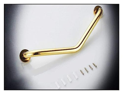 Grab Rails Bath Wall Attachment Handrails Rails Curved Brass Grab Bar,Wall Mounted Towel Rack,Bathtub Bathroom Shower Non-Slip Aids Safety Support Rail,Polished Finished