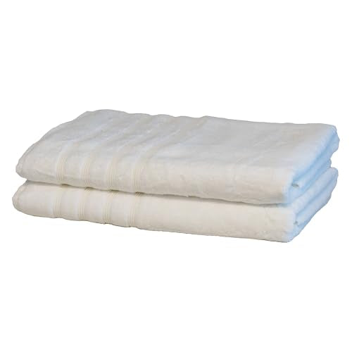 Luxury Turkish Bath Sheets, 2 Pack, 35 x 70 in, 700 GSM, White | 2 oversized bath sheets, 35 x 70 in, 700 GSM, 50% viscose made from bamboo and 50% Aegean Turkish cotton, plush and absorbent - color: White, size: Bath Sheets, Set of 2