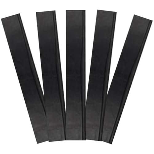 Abaodam 5pcs 25cm Replacement Rubber Squeegee Strips for Window and Shower Door Cleaning, Stainless Steel Holder Compatible, Sturdy Water Scraper for Glass Surfaces and Household Use