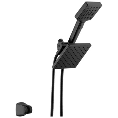 Delta Square 2-in-1 Dual Shower Head with 4-Setting HandHeld Spray, Matte Black Detachable Double Shower Head with Hose, Showerhead, 1.75 GPM Flow Rate, Matte Black 75755BL - color: Matte Black