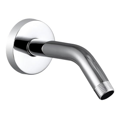 Voolan Shower Arm with Flange and Teflon Tape, Extension Shower Head Arm for Bathroom Fixed Shower Head, Solid Stainless Steel, Wall Mounted (6 Inch, Chrome) - color: Chrome, style: 6 Inch