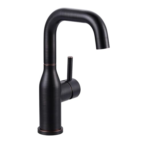 Bar Faucet Oil Rubbed Bronze: ARCORA Single Hole Wet Bar Sink Faucet - Prep Sink Faucet 360 Swivel - Small Kitchen Bathroom Tap with cUPC Supply Lines - color: Oil Rubbed Bronze