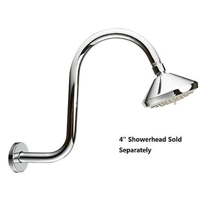 Purelux Goose Neck Shower Arm Water Outlet PJ1201 Made of Stainless Steel, Chrome Finish Showerhead Extension - color: S - Chrome