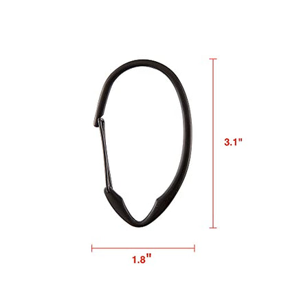 Shower Hooks - Shower Curtain Rings for Bathroom - Rust Proof Shower Curtain Hooks for Shower Curtain or Liner - Set of 12, Matte Black - color: Black