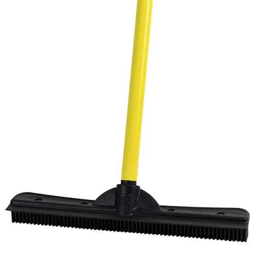 FURemover Pet Hair Removal Rubber Broom, 58" Telescopic Handle | Multi-Surface Rubber Broom with Built in Squeegee Edge, Sweeps up Fur, Hair, and Debris on Tile, Wood, Vinyl, and Carpet - size: 58" Telescopic Handle