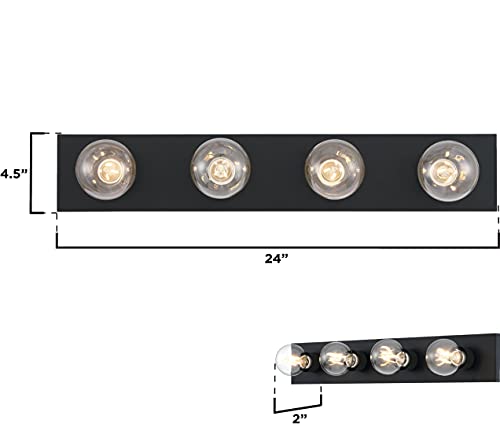 Westinghouse 6117600 Traditional Four-Light Indoor Vanity Light Fixture, Matte Black - color: Matte Black, size: 4-Light