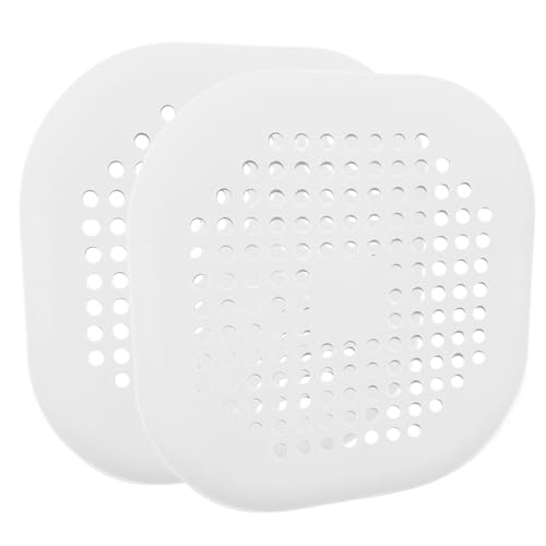 2 Pack 5.5 Inch White rain Hair Catcher | Silicone, Square ,140mm, Sink Drain Strainer, Shower Drain Hair Catcher, Drain Protector Hair Stopper, For Bathroom Bathtub