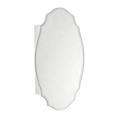 TOMACE Frameless Assymetrical Oval Medicine Cabinet with Beveled Mirror Irregular Surface Bathroom Medicine Cabinet Mirror with Storage for Bathroom, 20'' W x 30'' H - size: 20'' x 30''